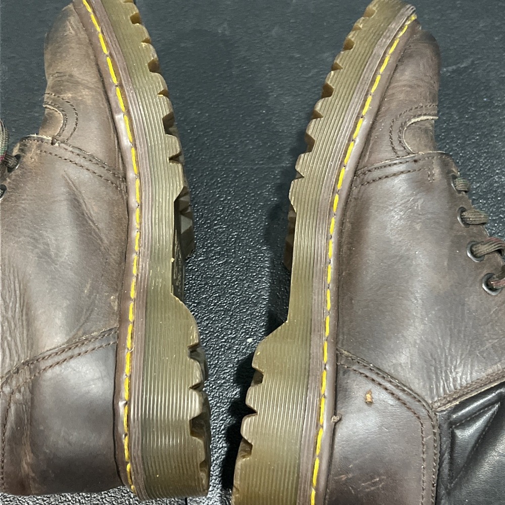 Dr.‎ Martens Boots Kids 3 Brown 8072 Made in England Leather Padded Collar Lug - Picture 8 of 9